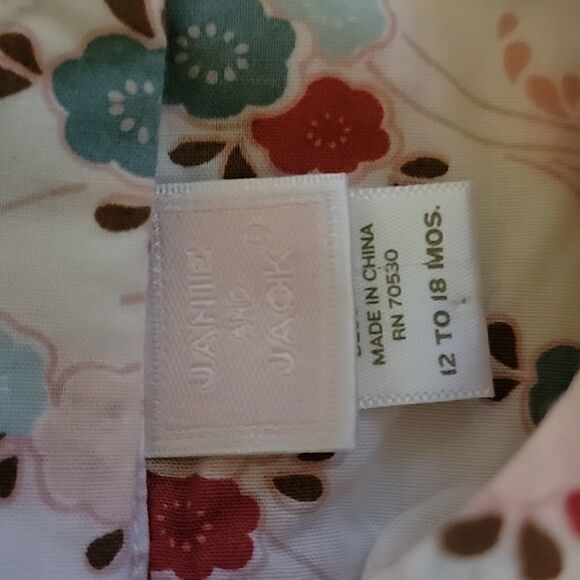 JANIE AND JACK WHITE POPPY PRINT SUMMER TOP, SIZE 12-18 MONTHS - Picture 6 of 9